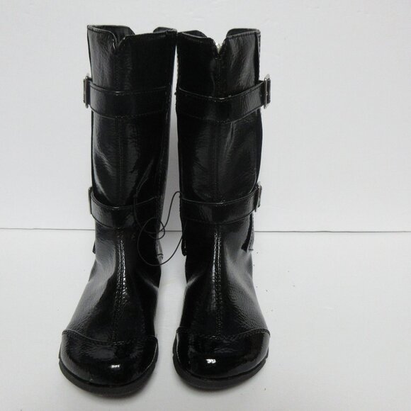 FADED GLORY Black Boots with Buckle & Back Zipper Shoes Girls Size 13 w/BOX - Picture 11 of 11